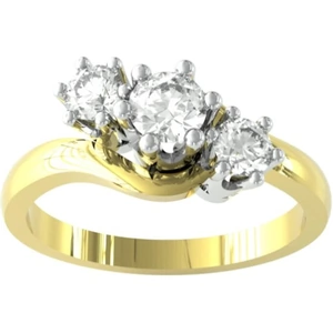 By Request 18ct Yellow Gold 0.50cttw Brilliant Cut 3 Stone Diamond Ring - Ring Size A.5